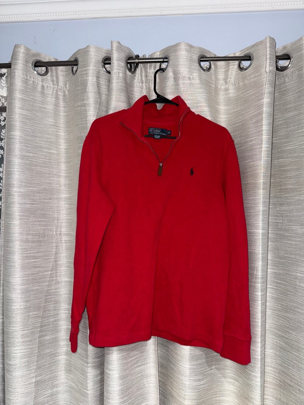 Polo by Ralph Lauren men's quarter zip in red size medium